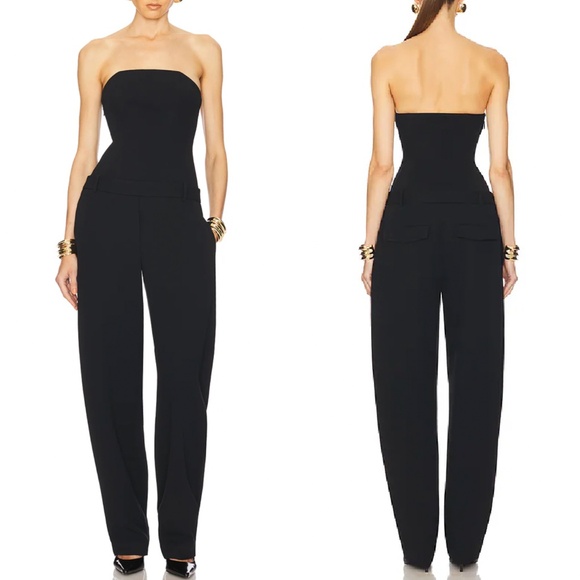 NWT Helsa The Heavy Crepe Jumpsuit - Black Revolve All in One - Picture 12 of 14